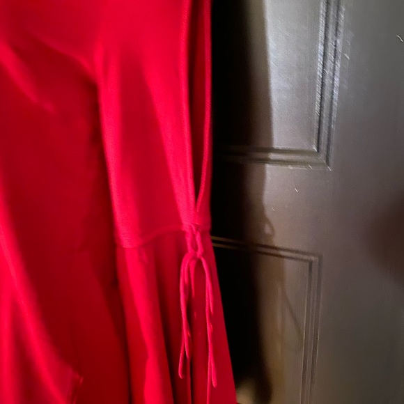 Deep Red Blouse with Flaired open sleeves - Picture 3 of 4